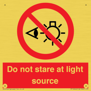 Do not stare at light source
